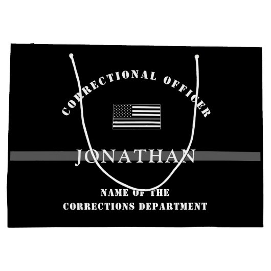 Personalisierter, dünner Silber-Line-Korrektur-Off Große Geschenktüte (Rückseite)