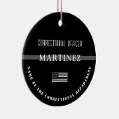 Personalisierter, dünner Silber-Line-Korrektur-Off Keramik Ornament (Rechts)