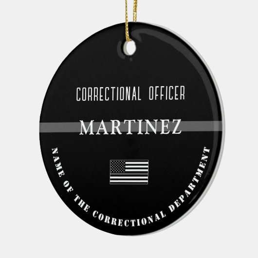 Personalisierter, dünner Silber-Line-Korrektur-Off Keramik Ornament (Links)