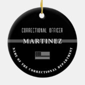 Personalisierter, dünner Silber-Line-Korrektur-Off Keramik Ornament (Hinten)