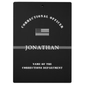 Personalisierter, dünner Silber-Line-Korrektur-Off Klemmbrett (Rückseite)