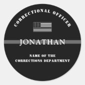 Personalisierter, dünner Silber-Line-Korrektur-Off Runder Aufkleber (Vorderseite)