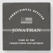 Personalisierter, dünner Silber-Line-Korrektur-Off Steinuntersetzer (Vorderseite)