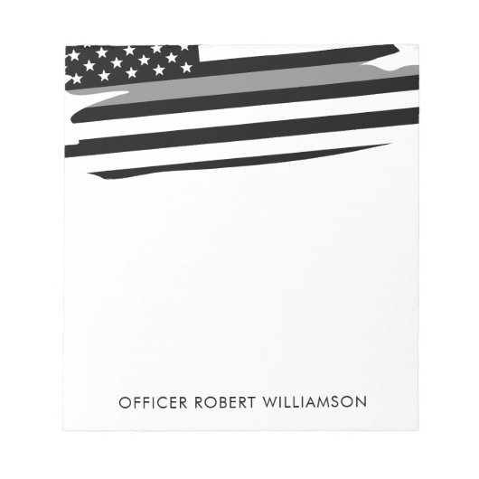 Personalisierter, dünner Silber Notizblock (Vorderseite)