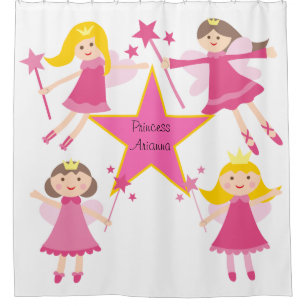 Personalisierter Duschvorhang für Princess Girls