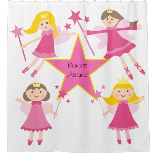 Personalisierter Duschvorhang für Princess Girls (Vorderseite)