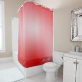Personalisierter Duschvorhang in Rot und Weiß (Beispiel)