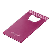 Personalisierter Dusky-Maroon mit rosa Streifen Geldbeutel Flaschenöffner (Vorderseite Schrägansicht)