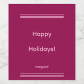 Personalisierter Dusky-Maroon mit rosa Streifen Weinetikett (Einzelnes Label)