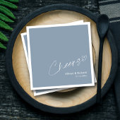 Personalisierter Dusty Blue Ches: Hochzeitstorch Serviette