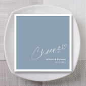 Personalisierter Dusty Blue Ches: Hochzeitstorch Serviette