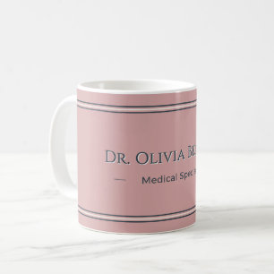 Personalisierter Dusty Rose Charcoal Namensbecher  Kaffeetasse