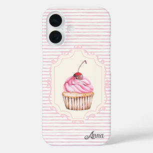 Personalisierter echter Shabby-chic-Cupcake 70er R iPhone 16 Hülle