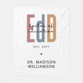 Personalisierter EdD-Doktor des Abschlusses Bildun Fleecedecke (Vorderseite)