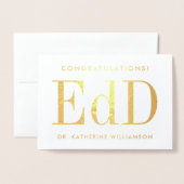 Personalisierter EdD-Doktor des Abschlusses Bildun Folienkarte (Vorderseite mit Umschlag)