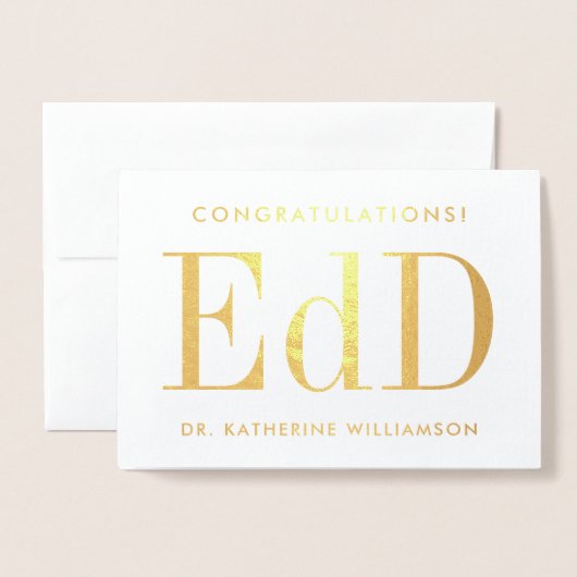 Personalisierter EdD-Doktor des Abschlusses Bildun Folienkarte (Vorderseite mit Umschlag)