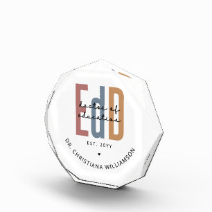 Personalisierter EdD-Doktor des Abschlusses Bildun Fotoblock