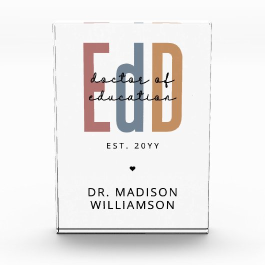 Personalisierter EdD-Doktor des Abschlusses Bildun Fotoblock (Vorderseite)