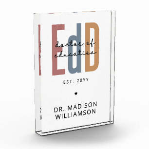 Personalisierter EdD-Doktor des Abschlusses Bildun Fotoblock