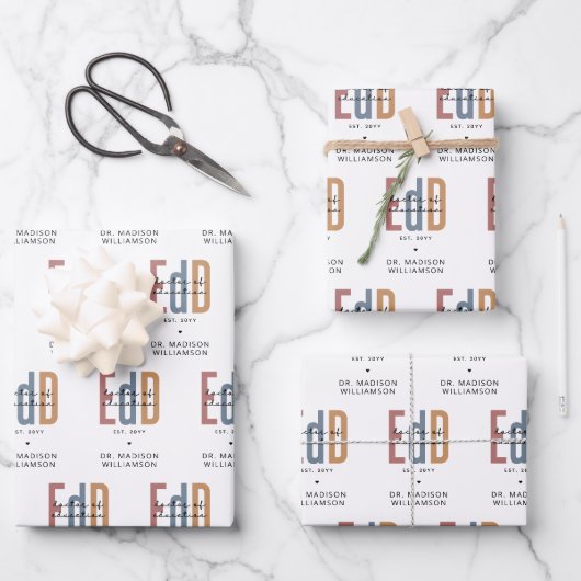 Personalisierter EdD-Doktor des Abschlusses Bildun Geschenkpapier Set (Vorderseite)