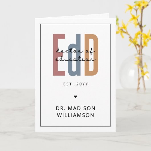 Personalisierter EdD-Doktor des Abschlusses Bildun Karte (Gelbe Blume)