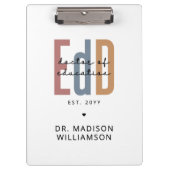 Personalisierter EdD-Doktor des Abschlusses Bildun Klemmbrett (Vorderseite)