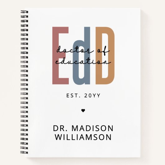 Personalisierter EdD-Doktor des Abschlusses Bildun Notizblock (Vorderseite)