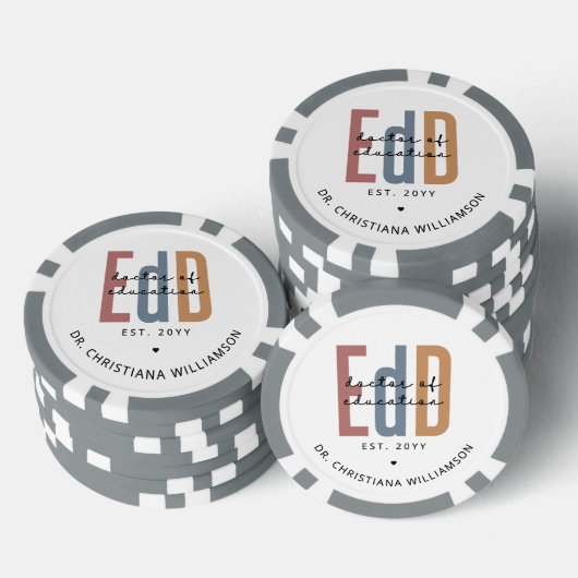 Personalisierter EdD-Doktor des Abschlusses Bildun Pokerchips (Stapel)