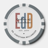 Personalisierter EdD-Doktor des Abschlusses Bildun Pokerchips (Vorderseite)
