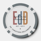 Personalisierter EdD-Doktor des Abschlusses Bildun Pokerchips (Rückseite)