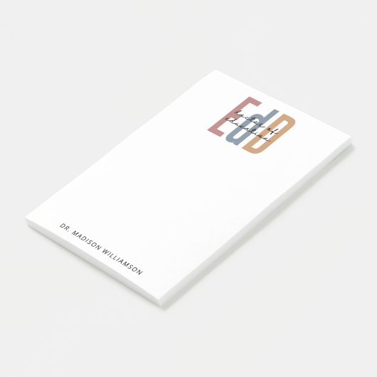 Personalisierter EdD-Doktor des Abschlusses Bildun Post-it Klebezettel (angewinkelt)