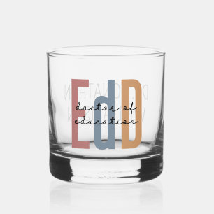 Personalisierter EdD-Doktor des Abschlusses Bildun Whiskyglas