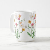 Personalisierter Edelstahl mit Wildblumen Kaffeetasse (Vorderseite Links)