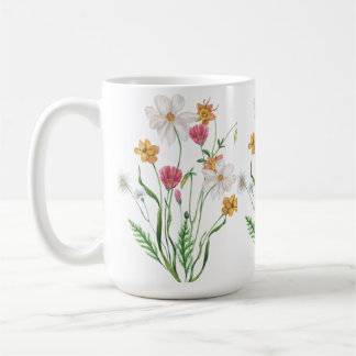 Personalisierter Edelstahl mit Wildblumen Kaffeetasse