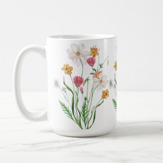 Personalisierter Edelstahl mit Wildblumen Kaffeetasse (Links)