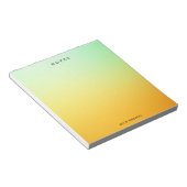 Personalisierter Editor für grün und gelb Notizblock (angewinkelt)