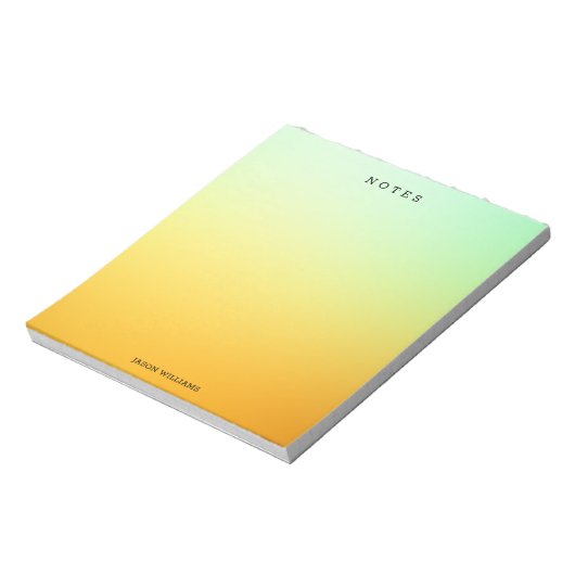 Personalisierter Editor für grün und gelb Notizblock (Rotiert)