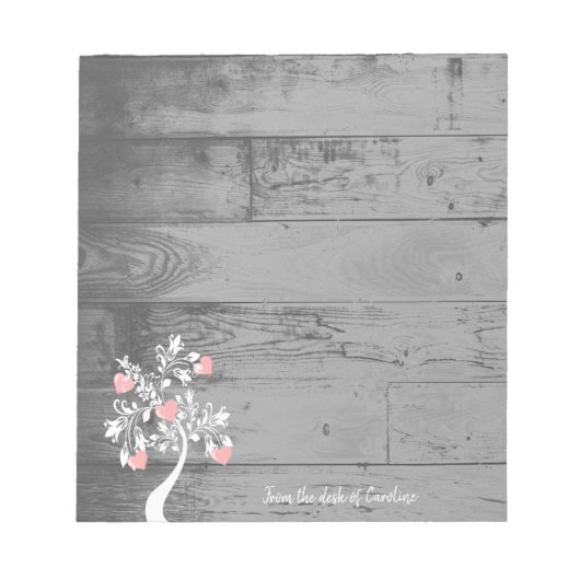 Personalisierter Editor für rosa Herzklopfen Notizblock (Vorderseite)