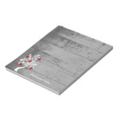 Personalisierter Editor für rote Herzklopfen Notizblock (Rotiert)