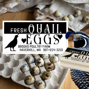 PERSONALISIERTER EGG CARTON Frische Wachteleier &  Gummistempel