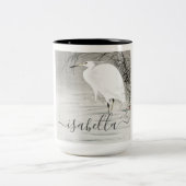 Personalisierter Egret Coastal Bird Zweifarbige Tasse (Mittel)