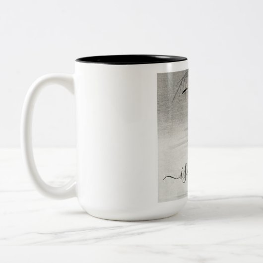 Personalisierter Egret Coastal Bird Zweifarbige Tasse (Links)