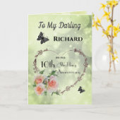 Personalisierter Ehemann 10 Jahre Karte (Gelbe Blume)
