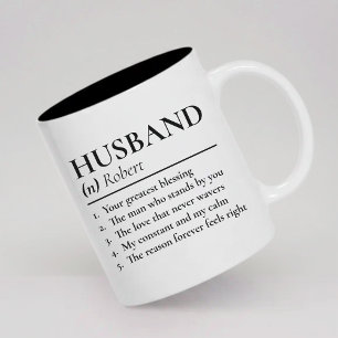 Personalisierter Ehemann-Becher Hochzeitsgeschenk  Zweifarbige Tasse