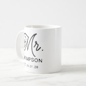 Personalisierter Ehemann und Ehefrau Becher Hochze Kaffeetasse (Vorderseite Links)