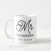 Personalisierter Ehemann und Ehefrau Becher Hochze Kaffeetasse (Links)