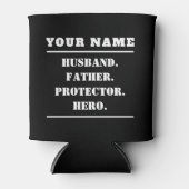 Personalisierter Ehemann Vater Protector Hero Dosenkühler (Vorderseite)