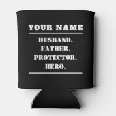 Personalisierter Ehemann Vater Protector Hero Dosenkühler (Rückseite)
