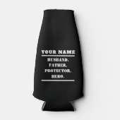Personalisierter Ehemann Vater Protector Hero Flaschenkühler (Vorderseite)