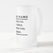 Personalisierter Ehemann Vater Protector Hero Mattglas Bierglas (VorderseiteRechts)